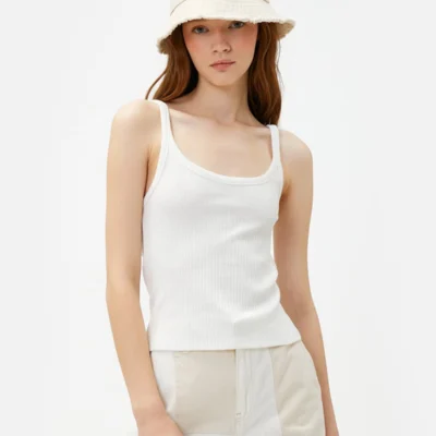 Plain Cotton Undershirt - Wide Neck
